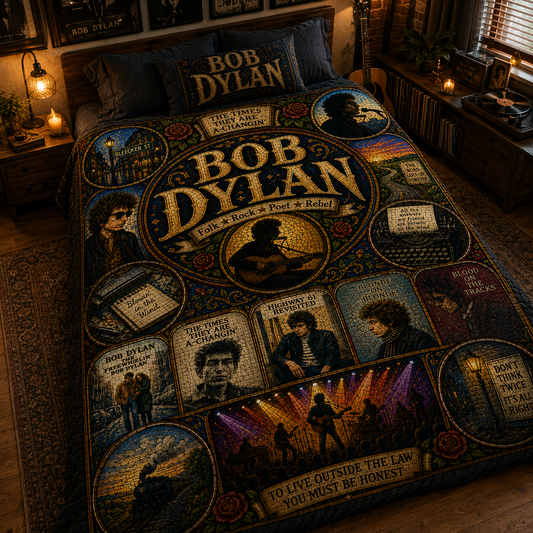 Bob Dylan Sherpa Blanket – Blowin' In The Wind Stained Glass Blanket