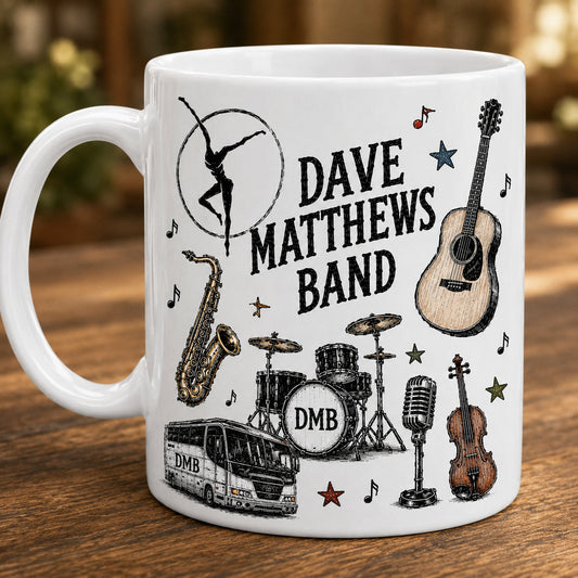 Dave Matthews Band Mug, DMB Coffee Mug, Dave Matthews Gift, Jam Band Fan Gift, Music Lover Ceramic Mug