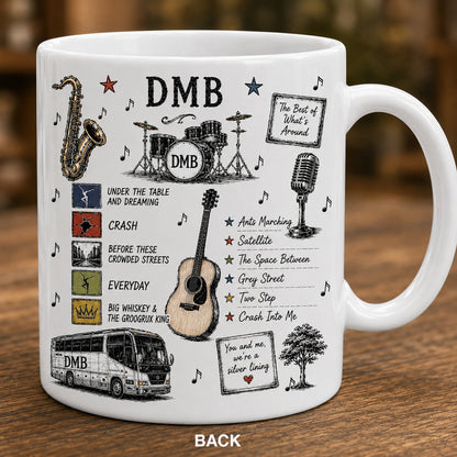 Dave Matthews Band Mug, DMB Coffee Mug, Dave Matthews Gift, Jam Band Fan Gift, Music Lover Ceramic Mug