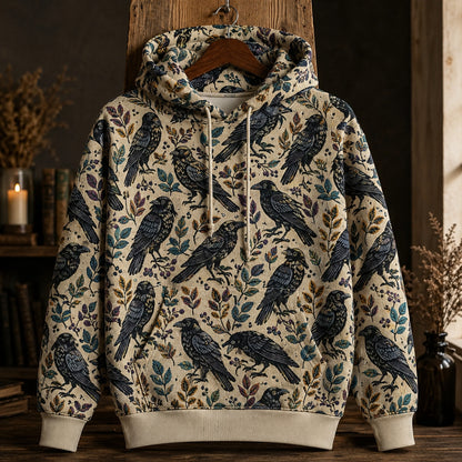 The Raven by Edgar Allan Poe All Over Print Hoodie – Nevermore Gothic Raven Literary Hoodie
