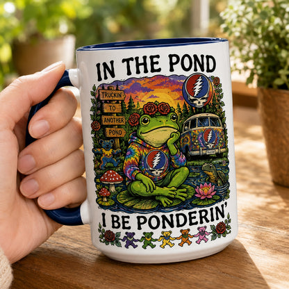 Grateful Dead Frog Ceramic Mug – In The Pond I Be Ponderin Stealie Coffee Cup Fan Gift