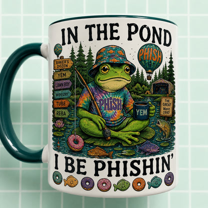 In The Pond I Be Phishin Mug – Phish Frog Fishing Vintage Ceramic Coffee Cup