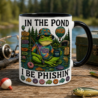 In The Pond I Be Phishin Mug – Phish Frog Fishing Vintage Ceramic Coffee Cup