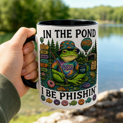 In The Pond I Be Phishin Mug – Phish Frog Fishing Vintage Ceramic Coffee Cup