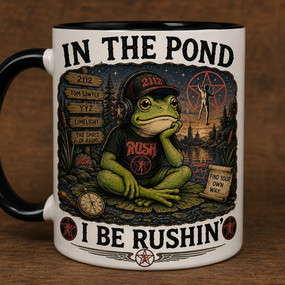 Rush Band Frog Ceramic Mug – In The Pond I Be Rushin 2112 Starman Coffee Cup Fan Gift