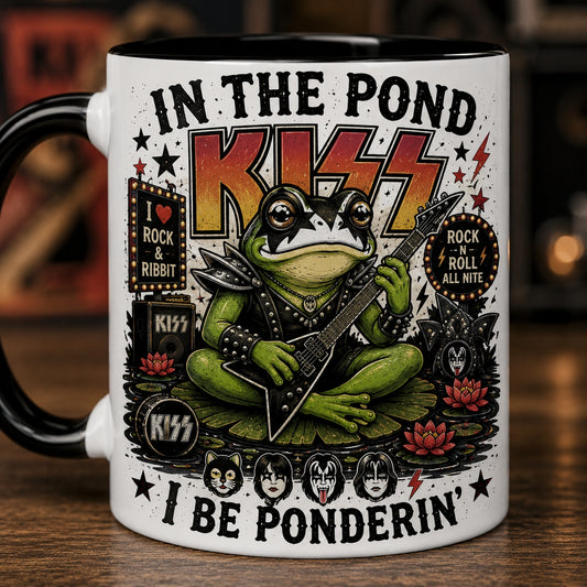 In The Pond I Be Ponderin Mug – KISS Band Starchild Frog Ceramic Coffee Cup