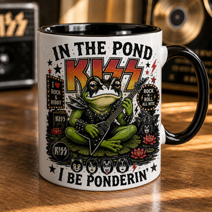 In The Pond I Be Ponderin Mug – KISS Band Starchild Frog Ceramic Coffee Cup