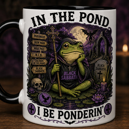Black Sabbath Frog Ceramic Mug – In The Pond I Be Ponderin Paranoid Heavy Metal Fan Gift