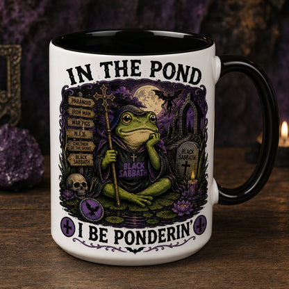 Black Sabbath Frog Ceramic Mug – In The Pond I Be Ponderin Paranoid Heavy Metal Fan Gift