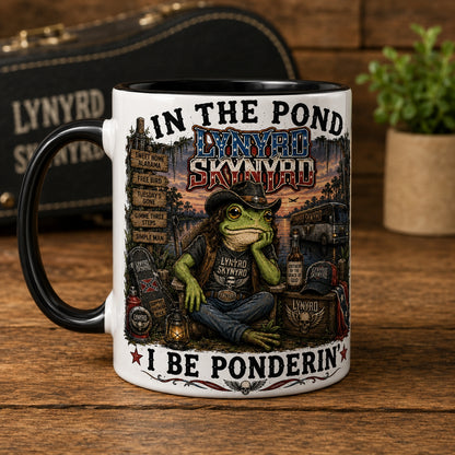 Lynyrd Skynyrd Free Bird Frog Ceramic Mug – In The Pond I Be Ponderin Coffee Cup
