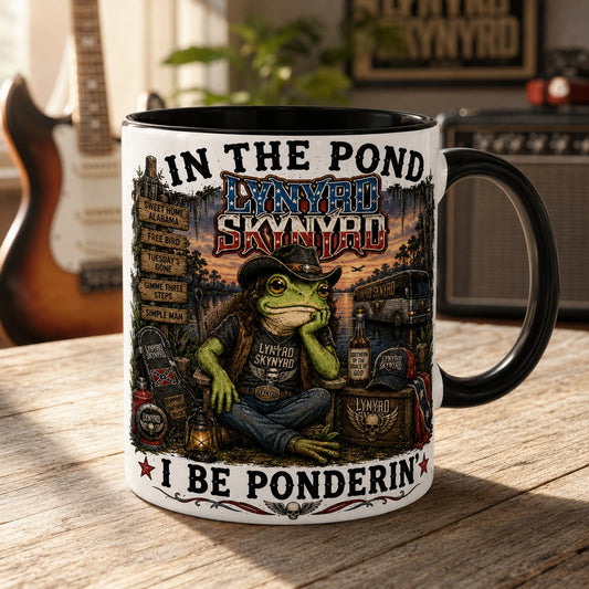 Lynyrd Skynyrd Free Bird Frog Ceramic Mug – In The Pond I Be Ponderin Coffee Cup