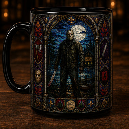 Jason Voorhees Mug – Friday The 13th Stained Glass Horror Ceramic Coffee Cup