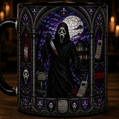 Ghostface Ceramic Mug – Scream Stained Glass Horror Movie Ceramic Coffee Cup