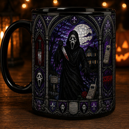 Ghostface Ceramic Mug – Scream Stained Glass Horror Movie Ceramic Coffee Cup