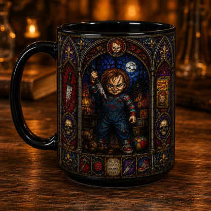 Chucky Doll Ceramic Mug – Child's Play Stained Glass Horror Movie Ceramic Coffee Cup