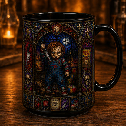 Chucky Doll Ceramic Mug – Child's Play Stained Glass Horror Movie Ceramic Coffee Cup