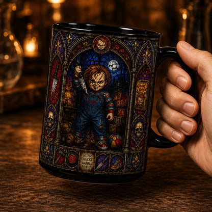Chucky Doll Ceramic Mug – Child's Play Stained Glass Horror Movie Ceramic Coffee Cup