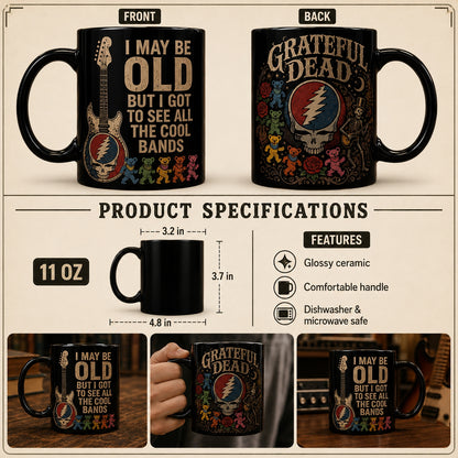 Grateful Dead Ceramic Mug – Vintage Steal Your Face Stealie Dancing Bears Coffee Cup