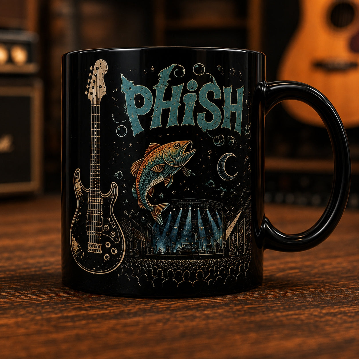 Phish Band Ceramic Mug – Vintage Concert Stage Guitar Jam Rock Coffee Cup