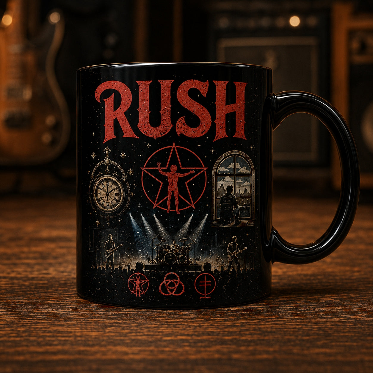 Rush Band Ceramic Mug – Vintage 2112 Starman Progressive Rock Coffee Cup