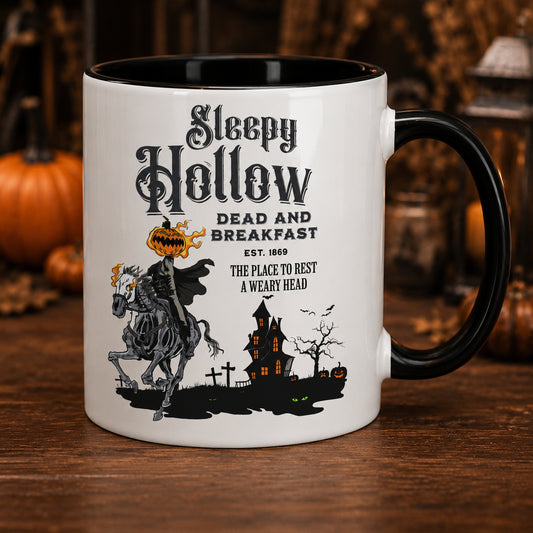 Sleepy Hollow Headless Horseman Mug, Dead and Breakfast Halloween Coffee Cup, Gothic Horror Mug, Spooky Fall Gift