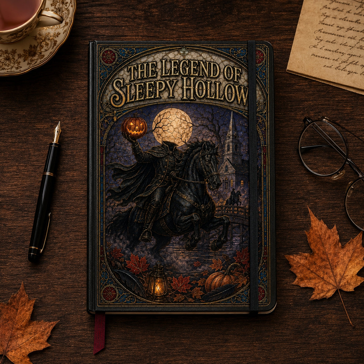The Legend of Sleepy Hollow Leather Journal – Headless Horseman Gothic Notebook for Book Lovers & Writers