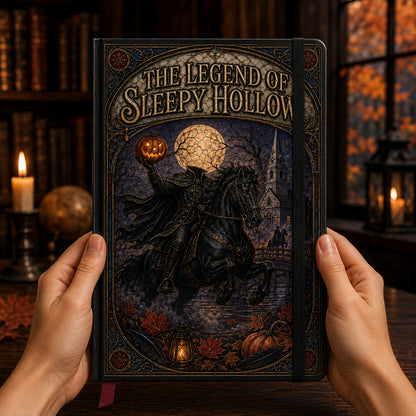 The Legend of Sleepy Hollow Leather Journal – Headless Horseman Gothic Notebook for Book Lovers & Writers