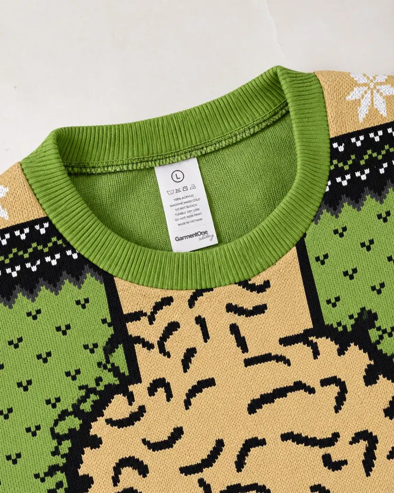 Funny "Jingle Balls" Ugly Christmas Sweater – Hairy Chest Adult Humor Holiday Sweatshirt