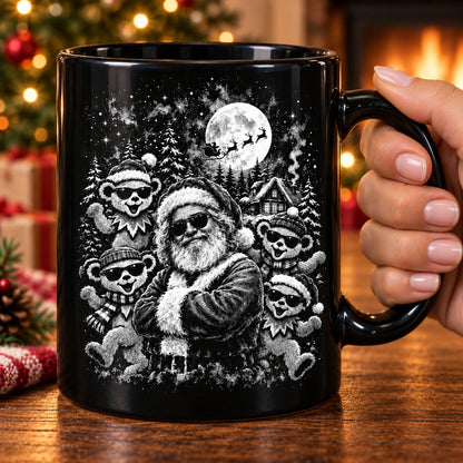 Grateful Dead Christmas Coffee Mug – Santa Claus & Dancing Bears Winter Ceramic Cup