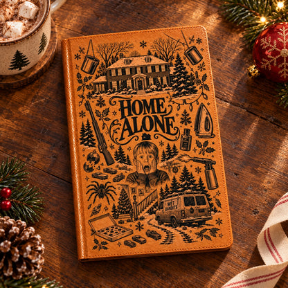 Home Alone Vintage Vegan Leather Notebook – Classic Christmas Movie Journal & Diary