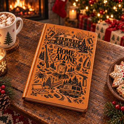 Home Alone Vintage Vegan Leather Notebook – Classic Christmas Movie Journal & Diary