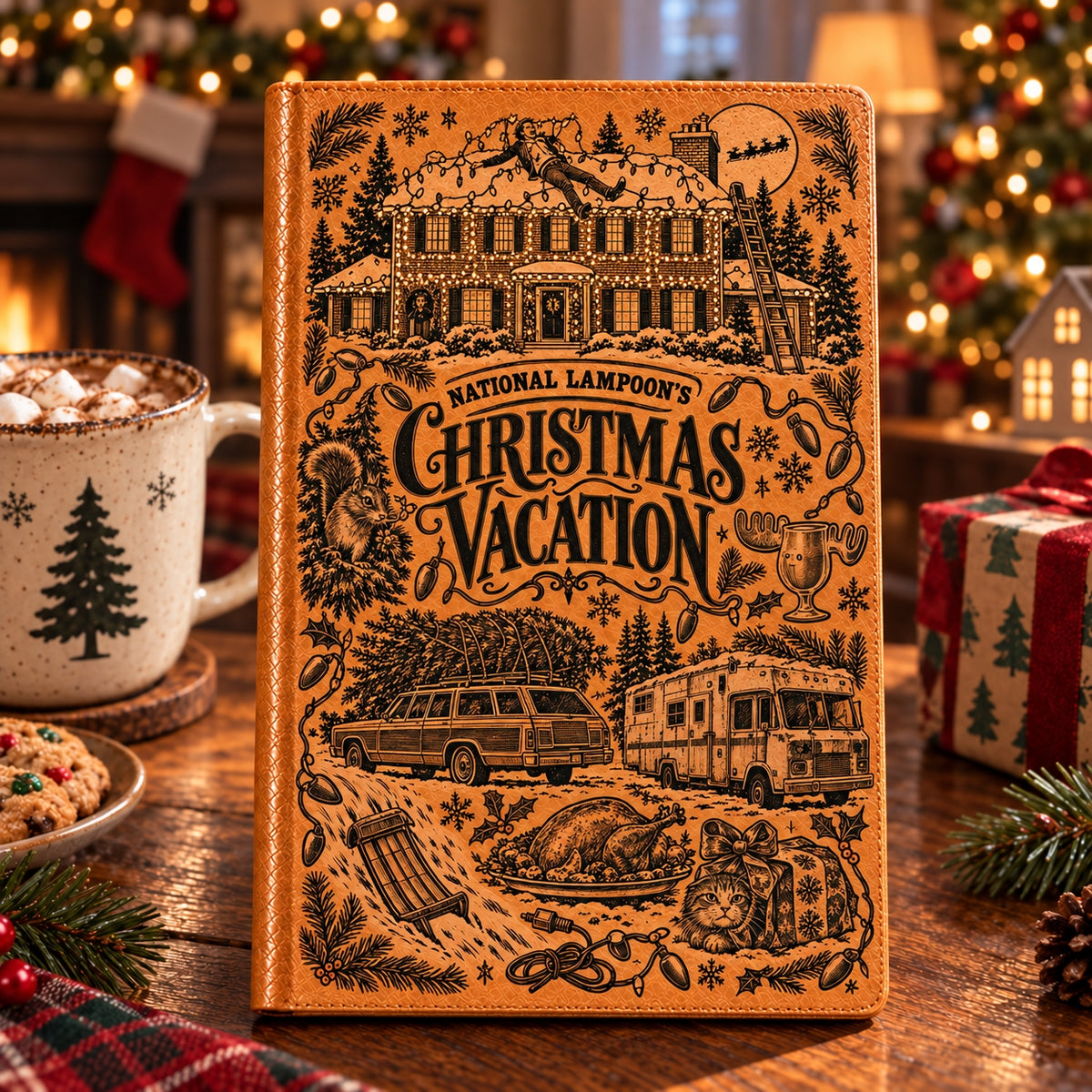 National Lampoon's Christmas Vacation Vegan Leather Notebook – Classic Holiday Movie Journal & Diary