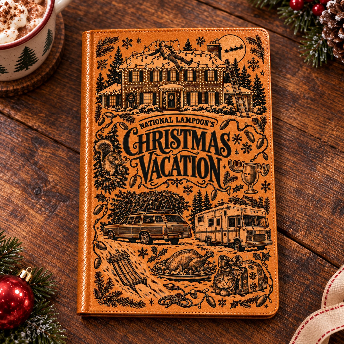 National Lampoon's Christmas Vacation Vegan Leather Notebook – Classic Holiday Movie Journal & Diary