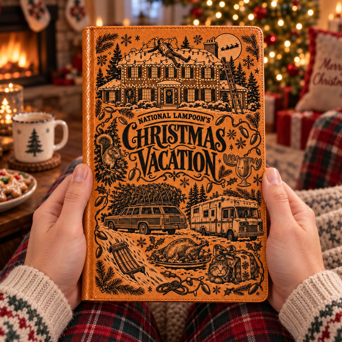 National Lampoon's Christmas Vacation Vegan Leather Notebook – Classic Holiday Movie Journal & Diary