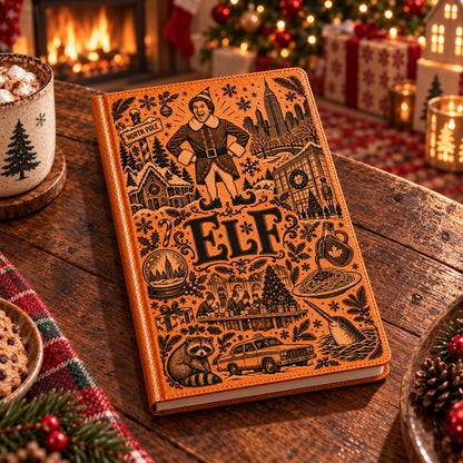 Elf Movie Vintage Vegan Leather Notebook – Buddy the Elf Christmas Journal & Diary