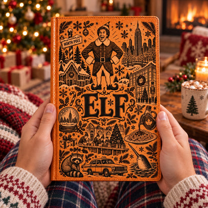 Elf Movie Vintage Vegan Leather Notebook – Buddy the Elf Christmas Journal & Diary