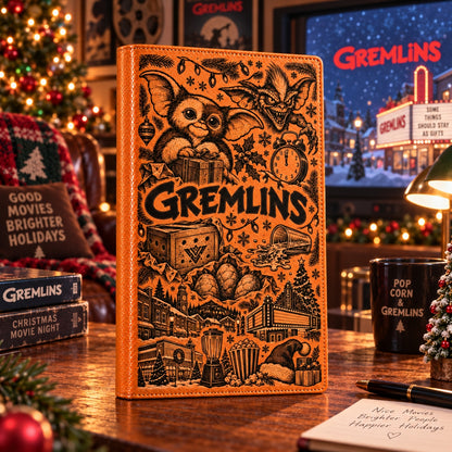 Gremlins Vintage Vegan Leather Notebook – Gizmo 80s Christmas Holiday Movie Journal & Diary