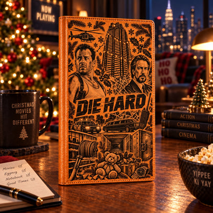 Die Hard Vintage Vegan Leather Notebook – Nakatomi Plaza Christmas Movie Journal & Diary
