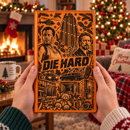 Die Hard Vintage Vegan Leather Notebook – Nakatomi Plaza Christmas Movie Journal & Diary