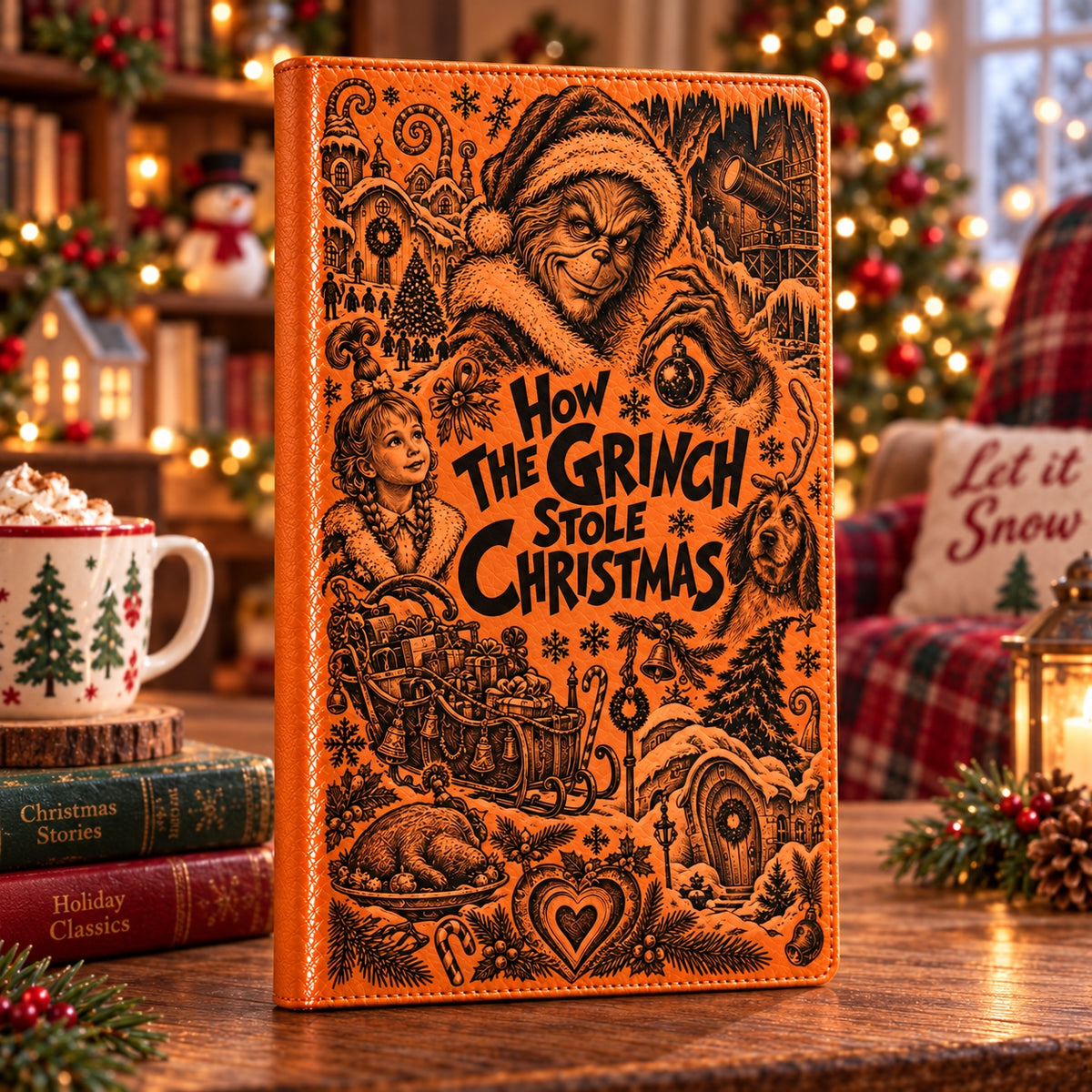 How The Grinch Stole Christmas Vintage Vegan Leather Notebook – Holiday Movie Journal