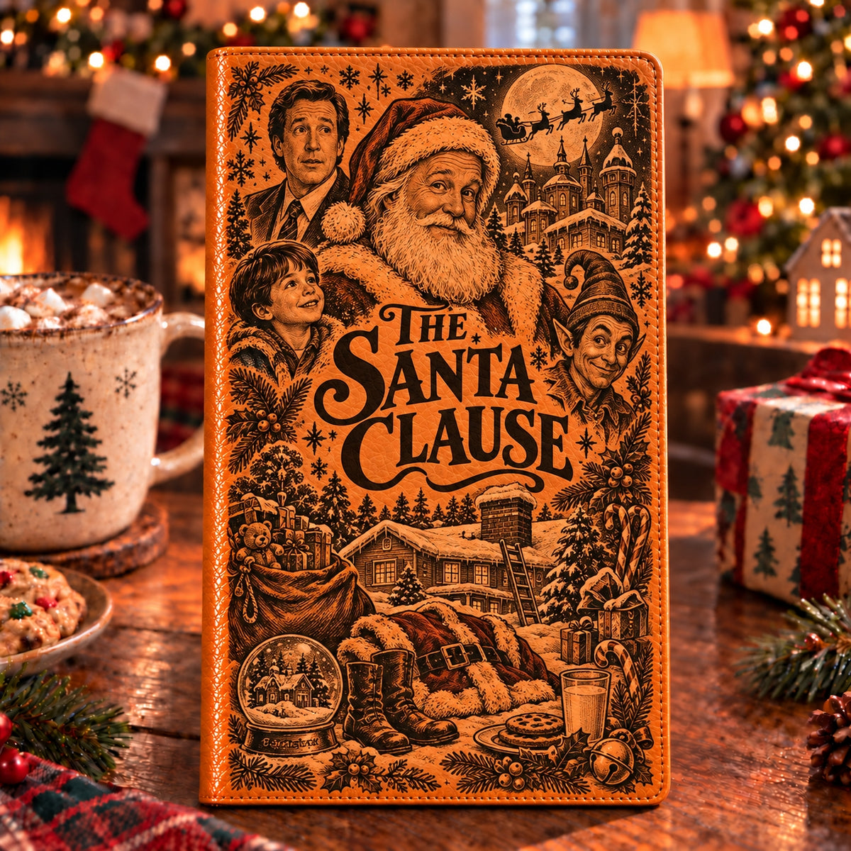The Santa Clause Vintage Vegan Leather Notebook – Classic Christmas Movie Journal & Diary