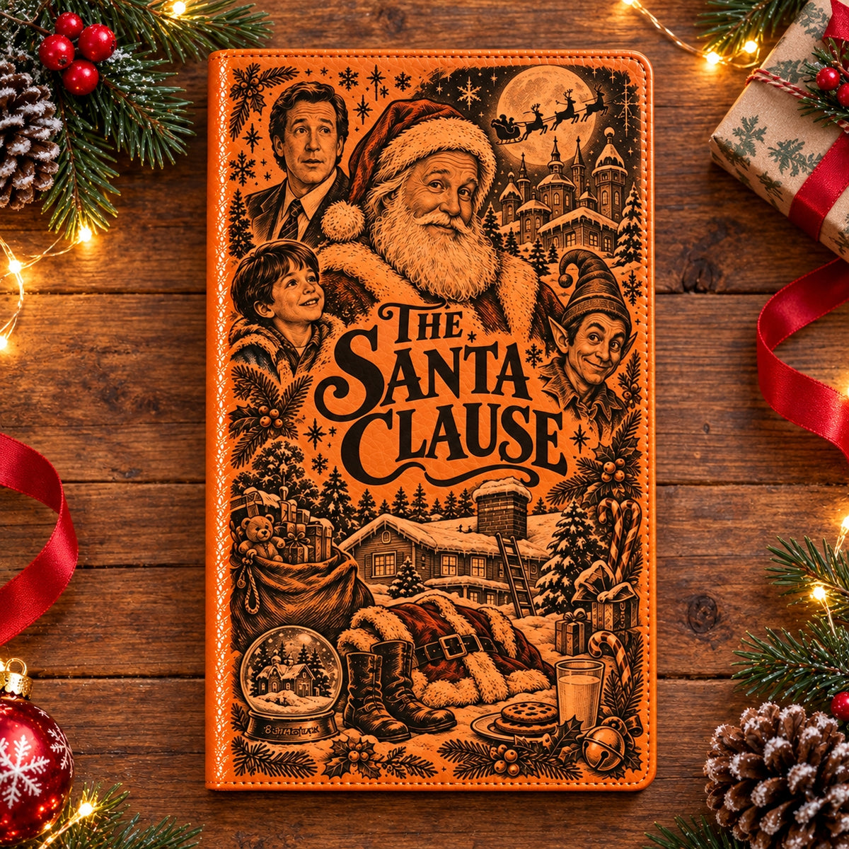 The Santa Clause Vintage Vegan Leather Notebook – Classic Christmas Movie Journal & Diary