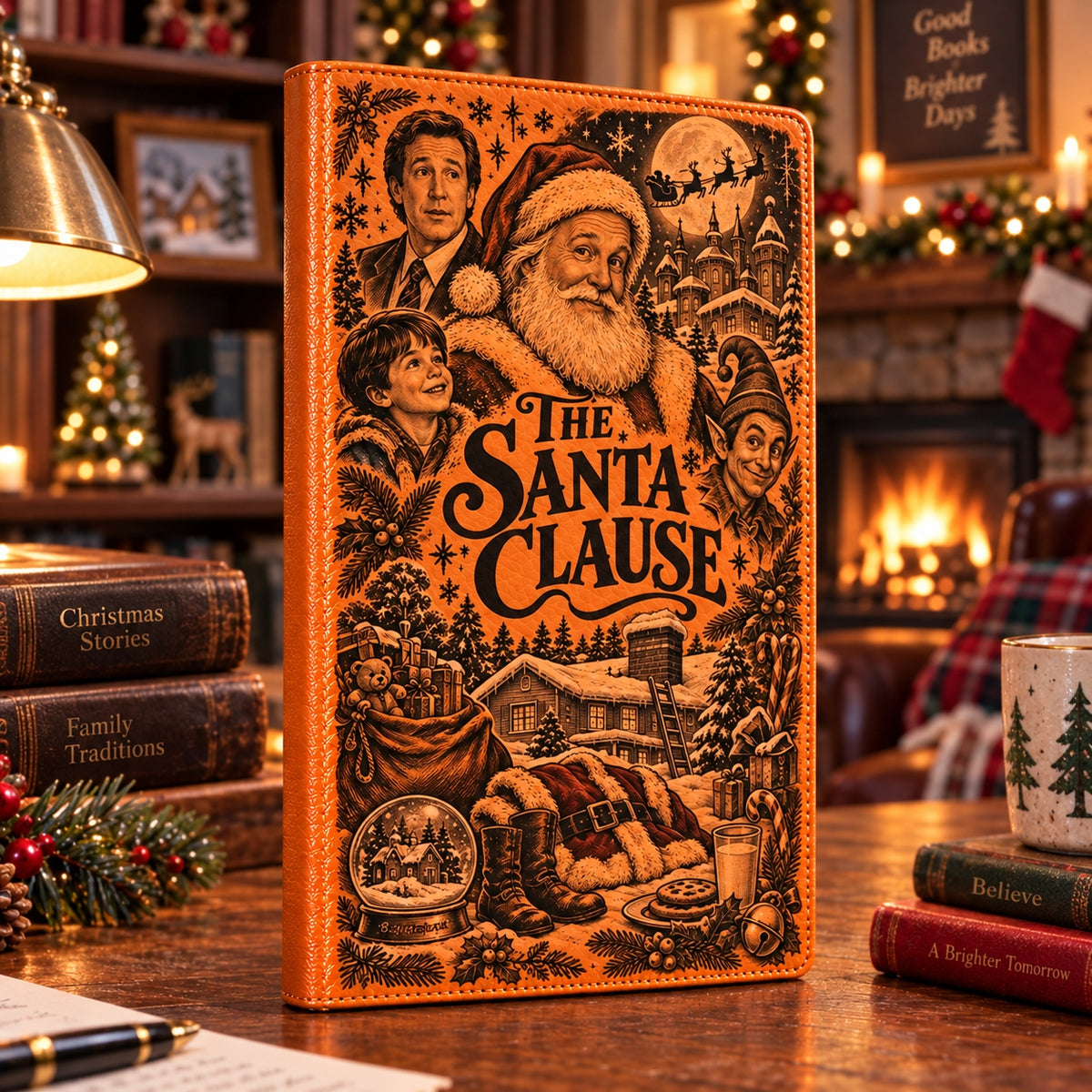 The Santa Clause Vintage Vegan Leather Notebook – Classic Christmas Movie Journal & Diary