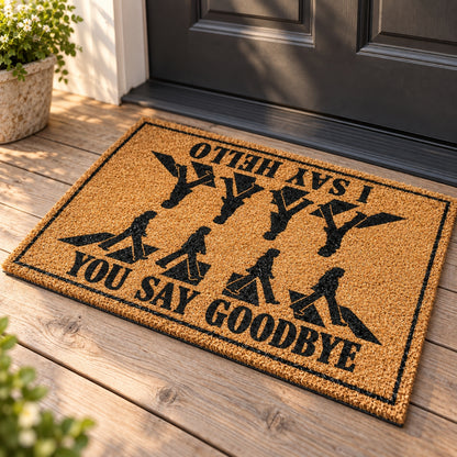 Abbey Road Crossing Welcome Mat – I Say Hello You Say Goodbye Music Doormat for Outdoor & Indoor