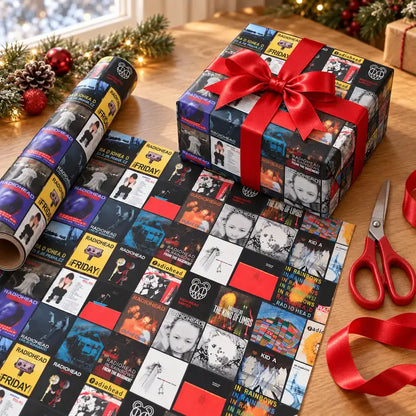 Radiohead Album Covers Wrapping Paper Roll - Alternative Rock Music Gift Wrap for Birthdays & Holidays