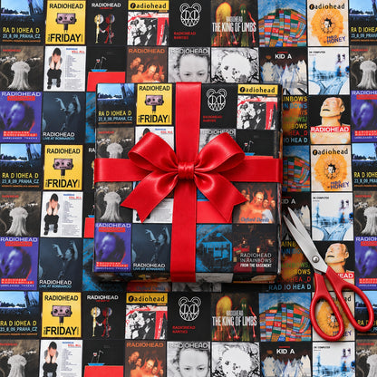 Radiohead Album Covers Wrapping Paper Roll - Alternative Rock Music Gift Wrap for Birthdays & Holidays