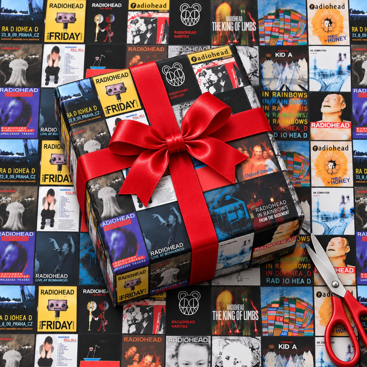 Radiohead Album Covers Wrapping Paper Roll - Alternative Rock Music Gift Wrap for Birthdays & Holidays