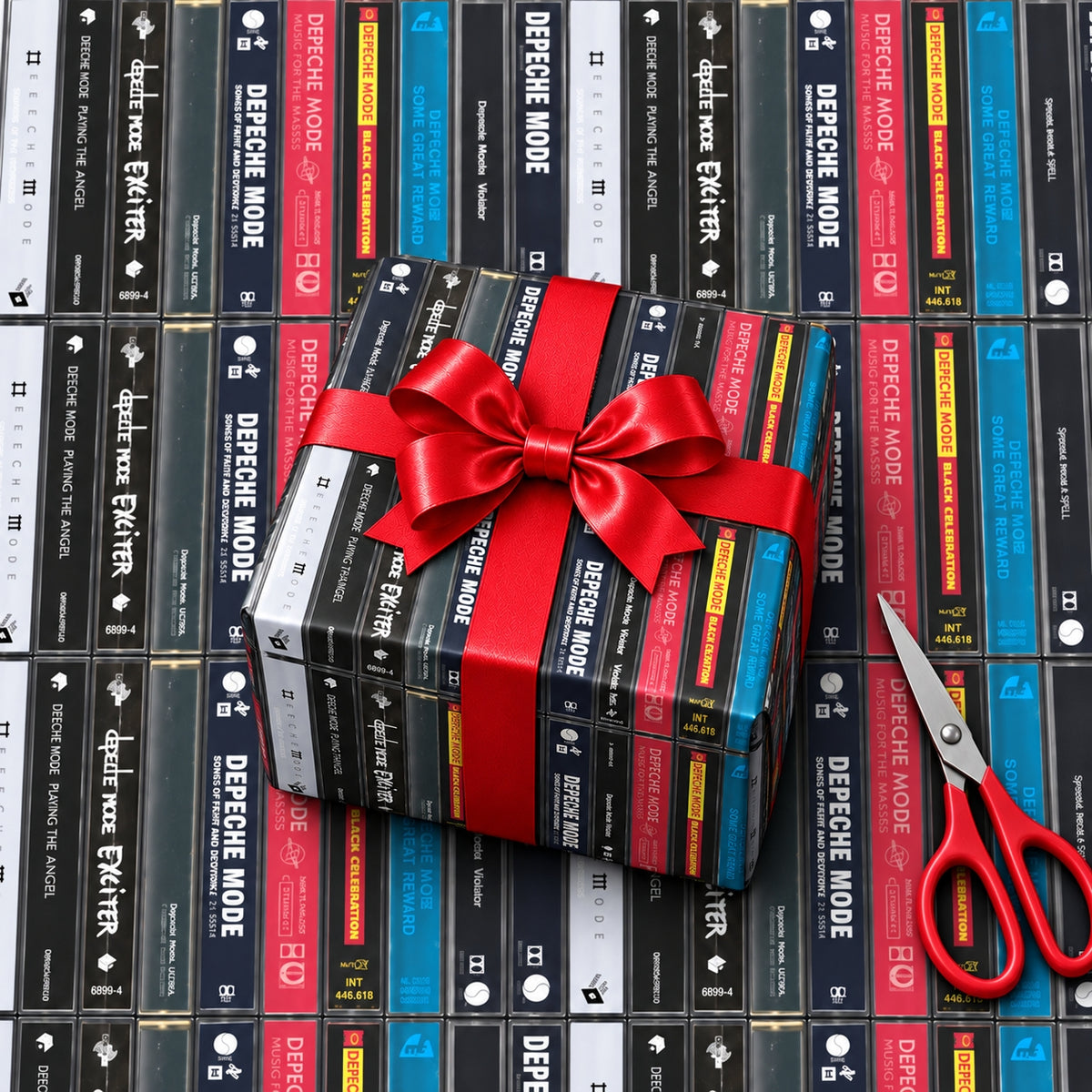 Depeche Mode Cassette Tapes Wrapping Paper Roll - Vintage Synth-Pop 80s Music Gift Wrap for Fans & Holidays