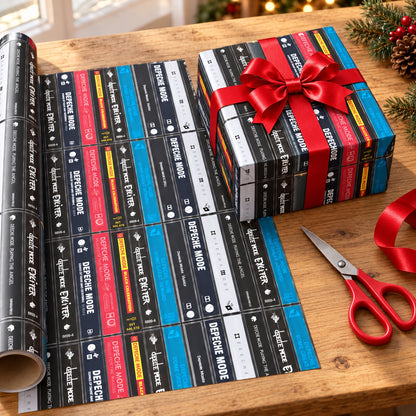 Depeche Mode Cassette Tapes Wrapping Paper Roll - Vintage Synth-Pop 80s Music Gift Wrap for Fans & Holidays