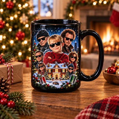 Home Alone Christmas Coffee Mug – Kevin McCallister & Wet Bandits Sunglasses Ceramic Cup